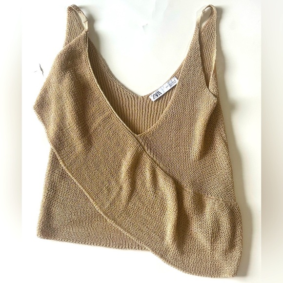 Zara Knit Sweater Ruffle Tank Small - Picture 1 of 7